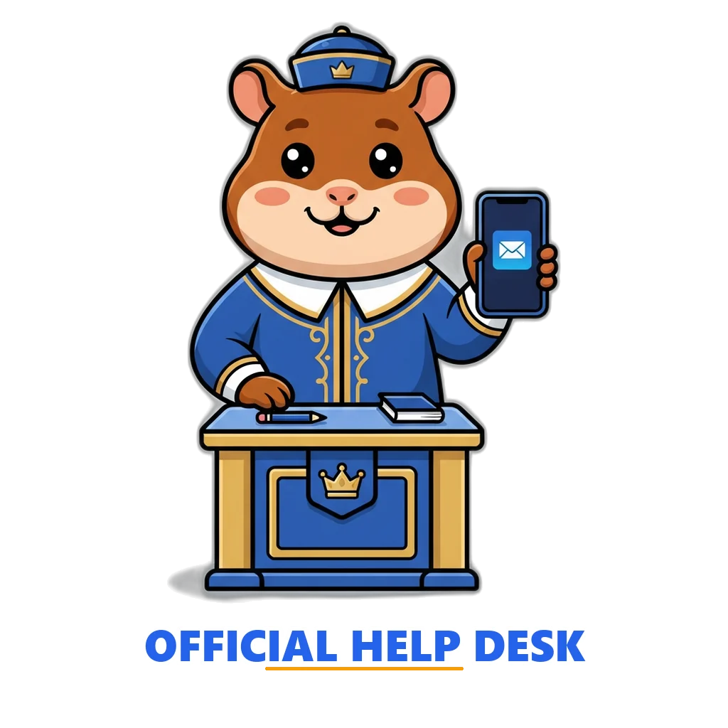 Page-boy hamster mascot at the Sagar Club customer care desk with a phone and an envelope