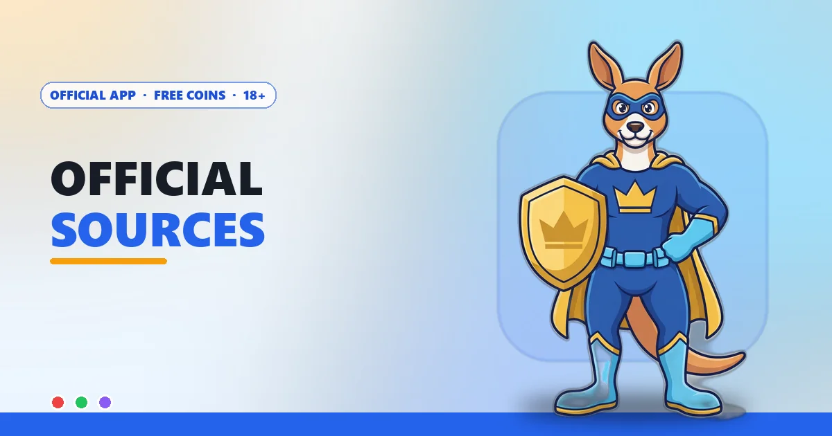 Superhero kangaroo mascot with a crown shield for the official Sagar Club sources page